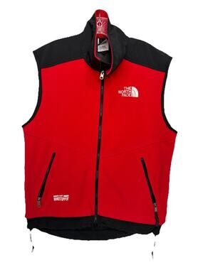 The North Face Gore Windstopper Vest Red Black Mens M Softshell Fleece Technical